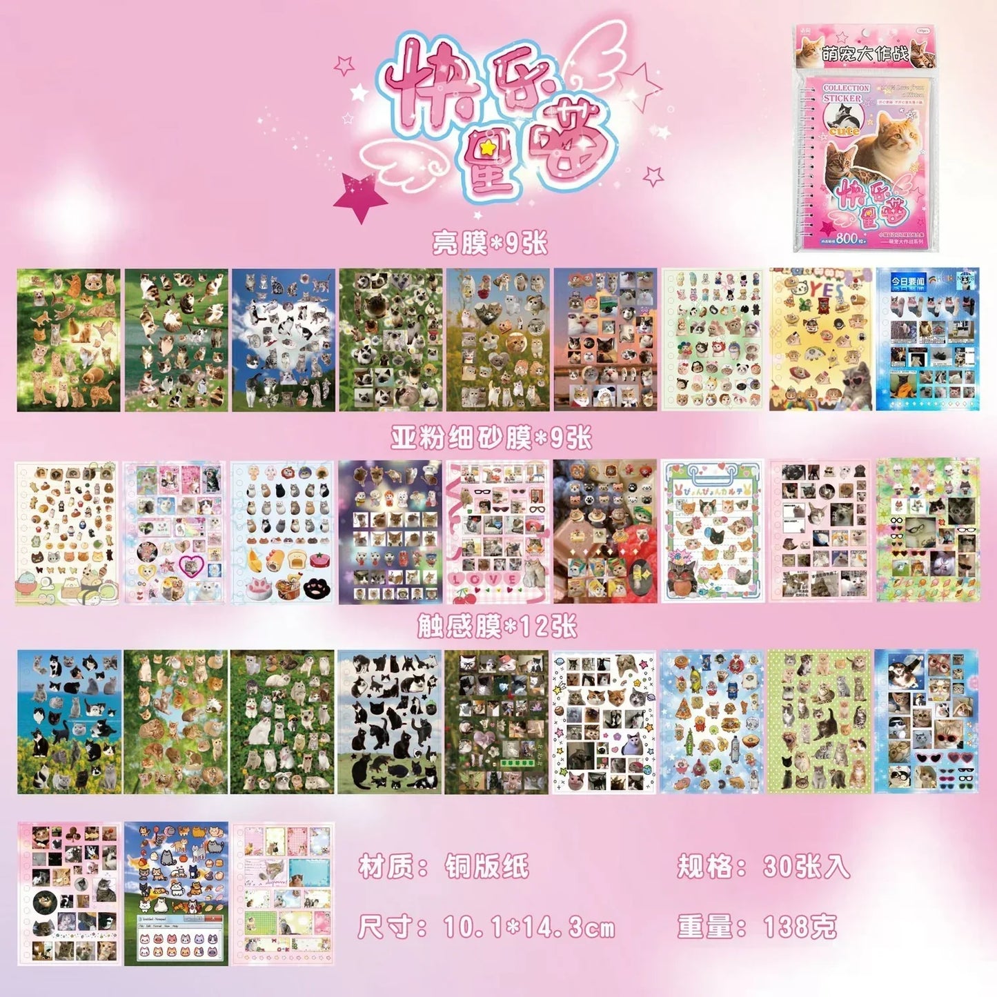 Cute Kitten Collection Sticker Book