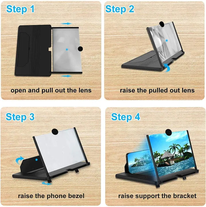 Mobile Phone Screen Portable Projector Magnifier 3D Enlarged Screen Display With HD Video Magnifying Glass