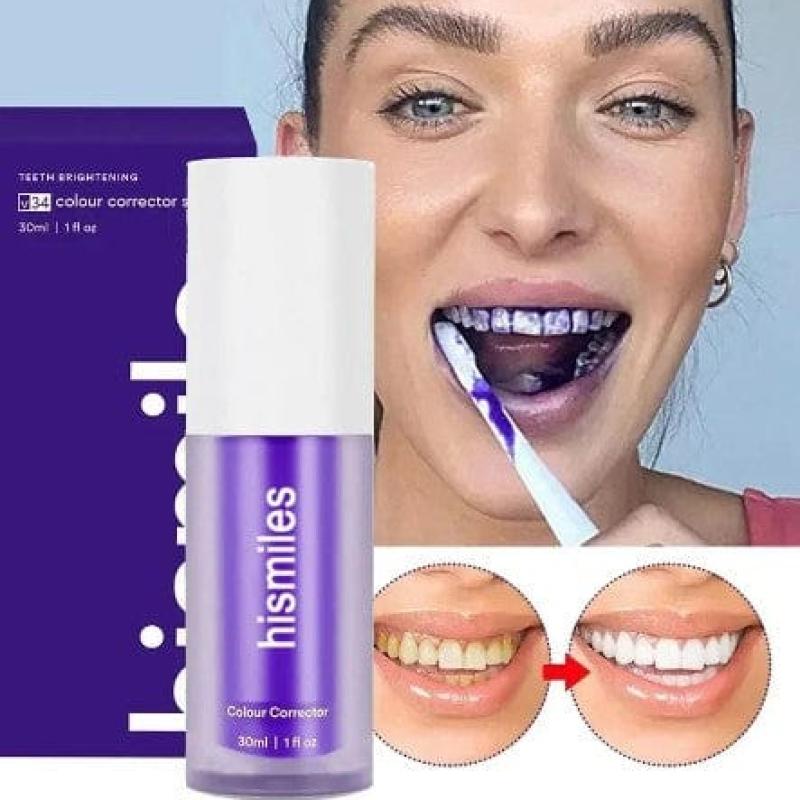 Hismile v34 purple whitening tooth paste (Guaranteed Result)
