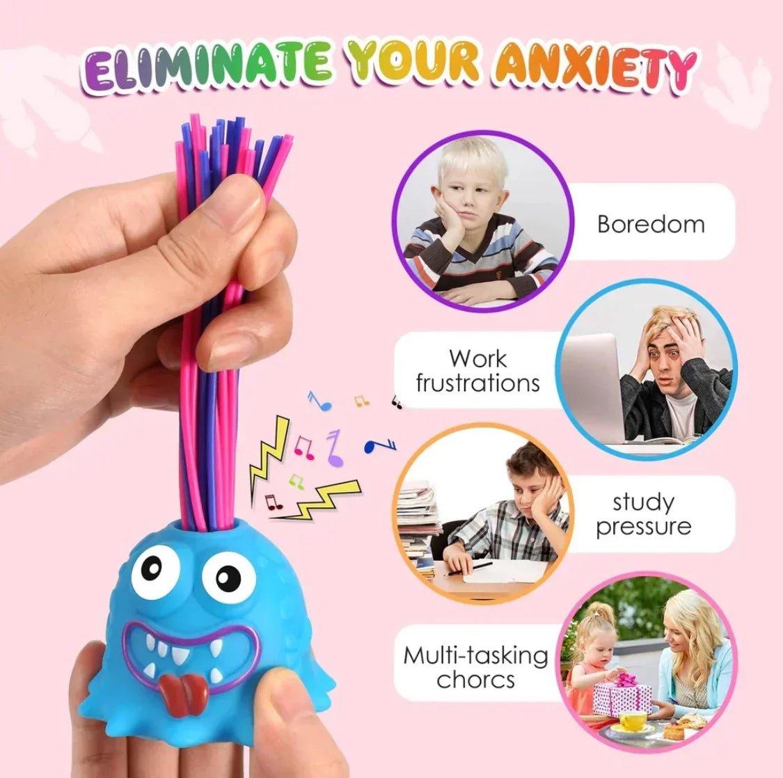 Screaming Hair-Pull Monster Fidget Toy