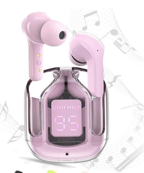 Air31 earbuds With SILICON POUCH wireless crystal Transparent and Bluetooth Air 31Type C