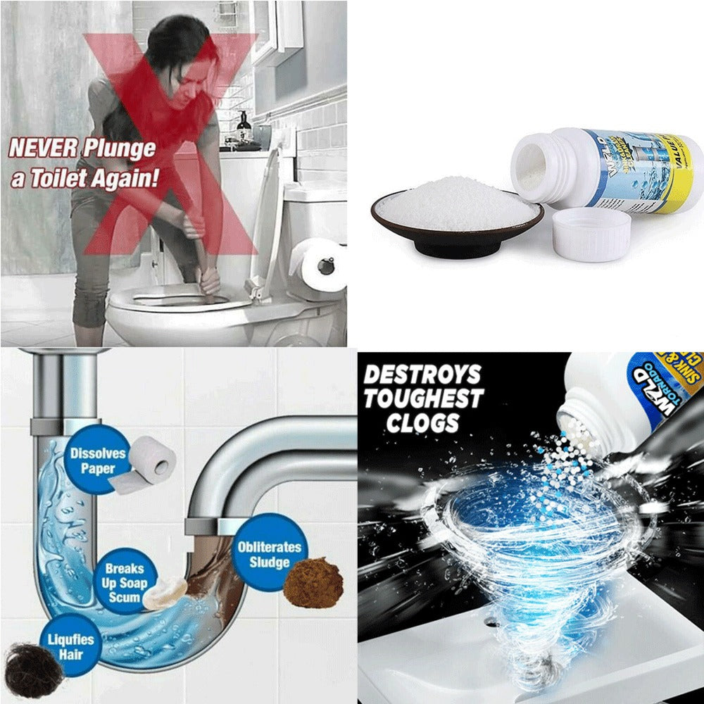 Wild Tornado Powerful Sink & Drain Cleaner – High-Efficiency Clog Remover Powder for Kitchen, Bathroom, and Pipes