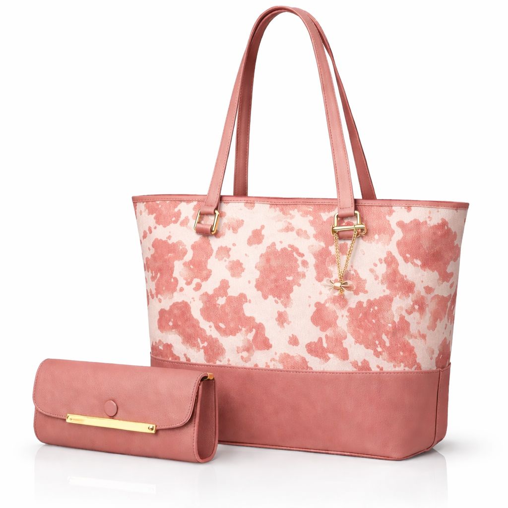 2 PCS PRIMIUM COW PRINT TOE BAG SET FOR WOMEN