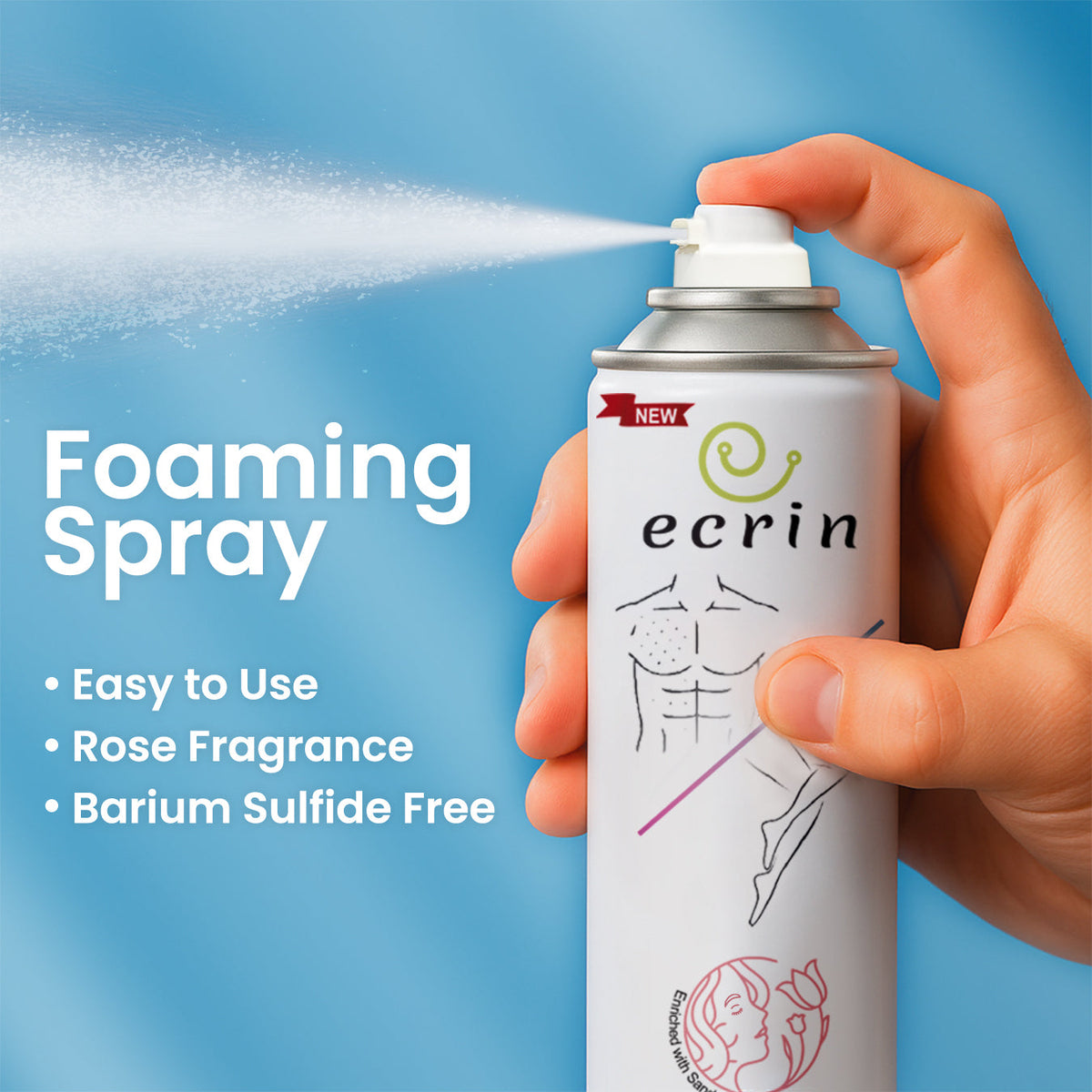 New Ecrin Hair Removal Foaming Spray - Advance Formula with Refreshing Fragrance (200ml) (FREE GIFT🎁 INCLUDED)