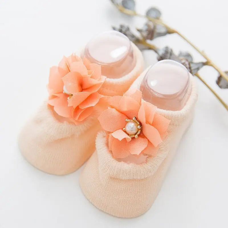 Baby Thin Lace Flower Socks Shoes