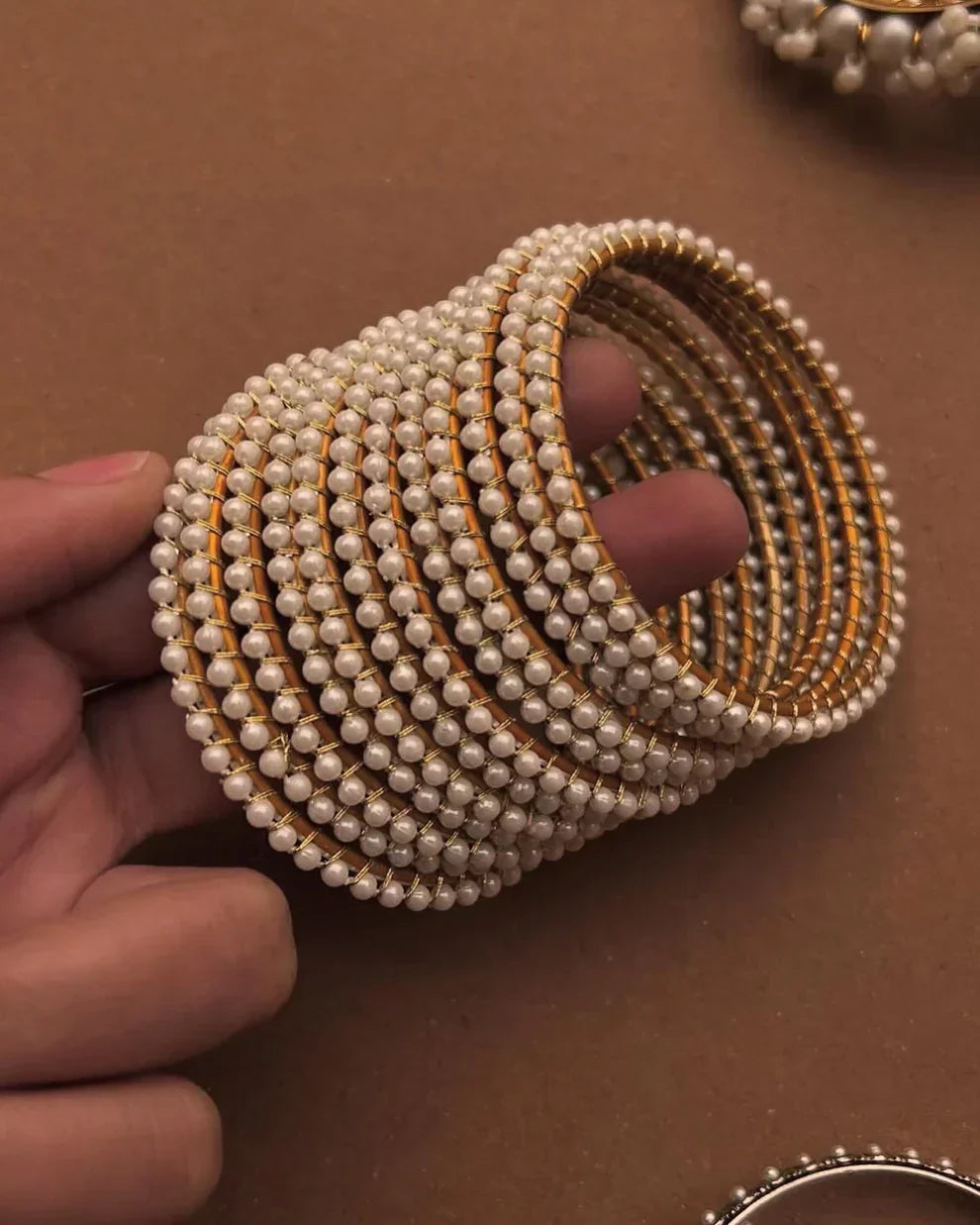 Hania's Viral Pearl Beaded Bangles