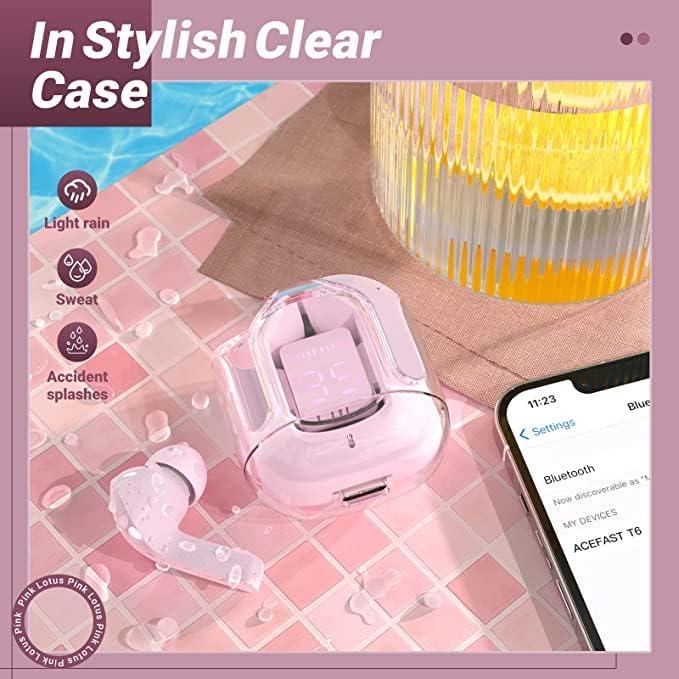 Air31 earbuds With SILICON POUCH wireless crystal Transparent and Bluetooth Air 31Type C