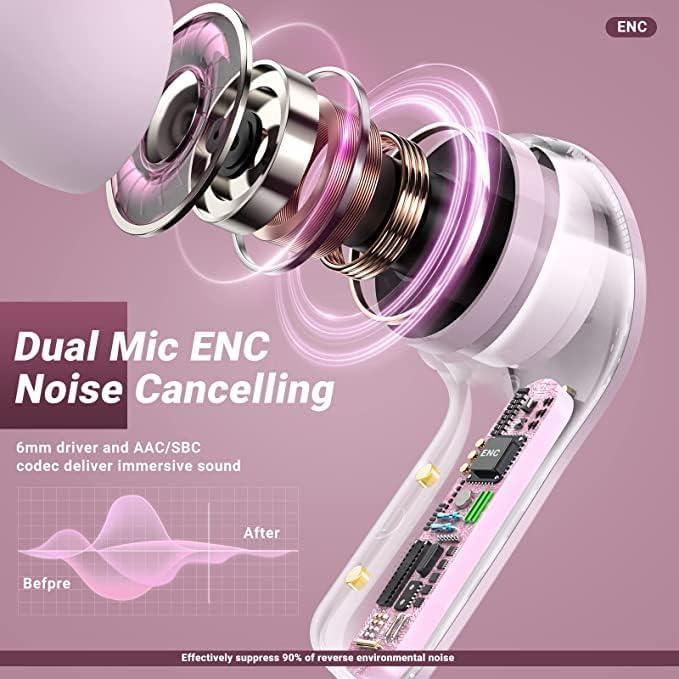 Air31 earbuds With SILICON POUCH wireless crystal Transparent and Bluetooth Air 31Type C
