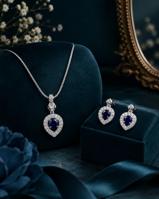 American Diamond locket Chain Set | IBS Mall