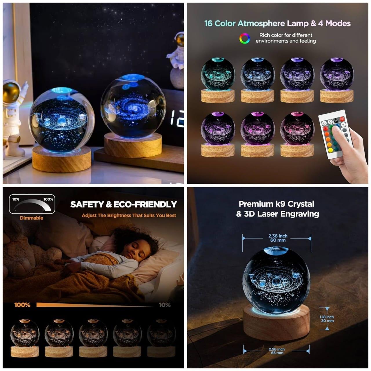 16 Colors Crystal Ball 🔮 Lamp Color Changing With Remote