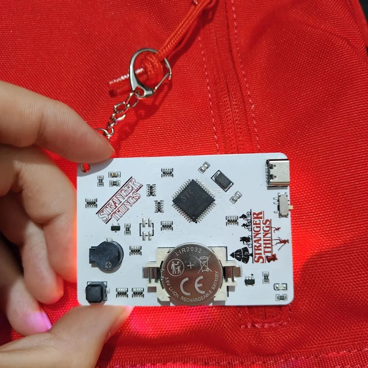 Stranger Things Run Card Keychain