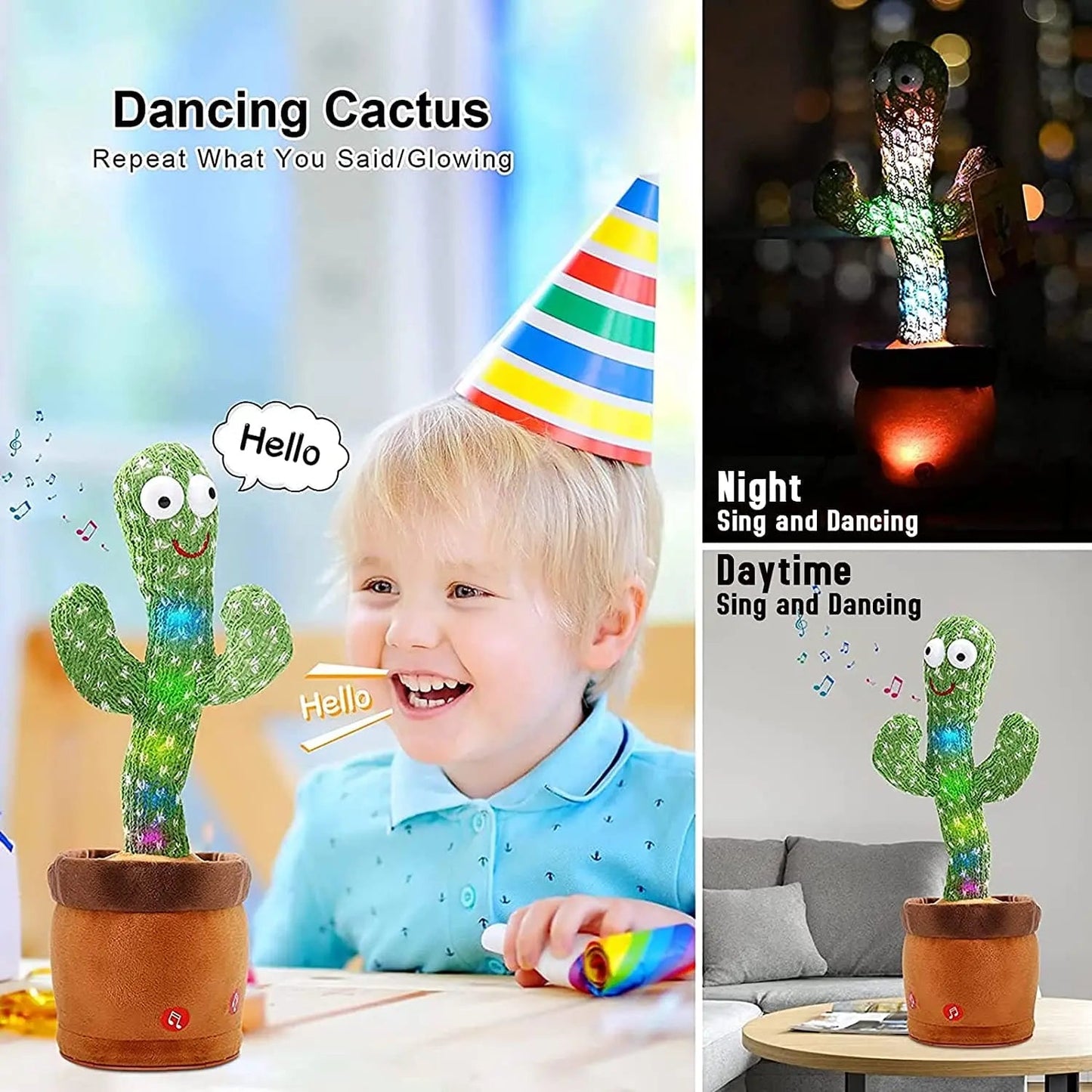 Dancing Talking Cactus Toy (Rechargeable | Pintu