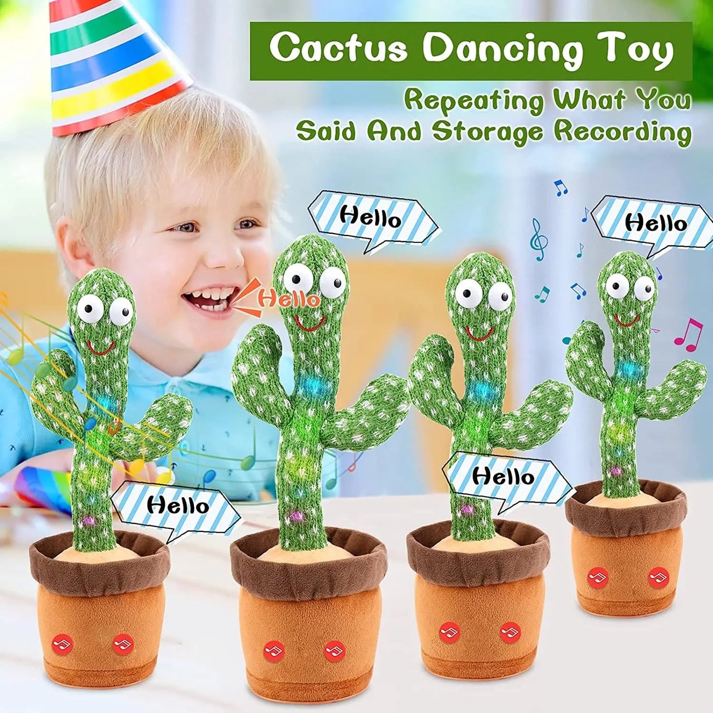 Dancing Talking Cactus Toy (Rechargeable | Pintu