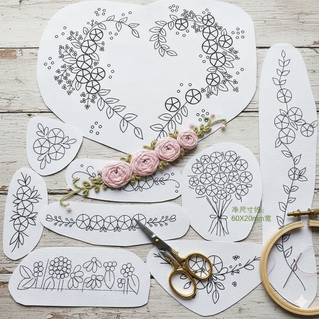 Stick and Stitch Flower Pattern Water Soluble