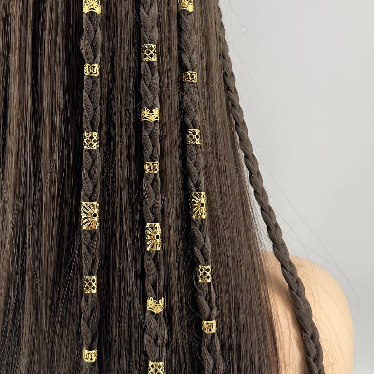Gold Hair Braid Rings
