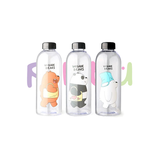 We Babe Bears Frosted Plastic Water Bottle with Straw 1000ml | Leakproof BPA-Free Cute Hydration Bottle