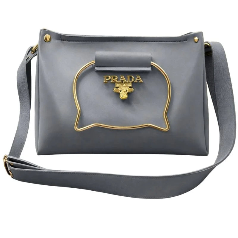 Prada Elegant Cat Handle Handbag for Girls & Ladies | Stylish Shoulder & Crossbody Bag with Gold Accents | Adjustable Strap