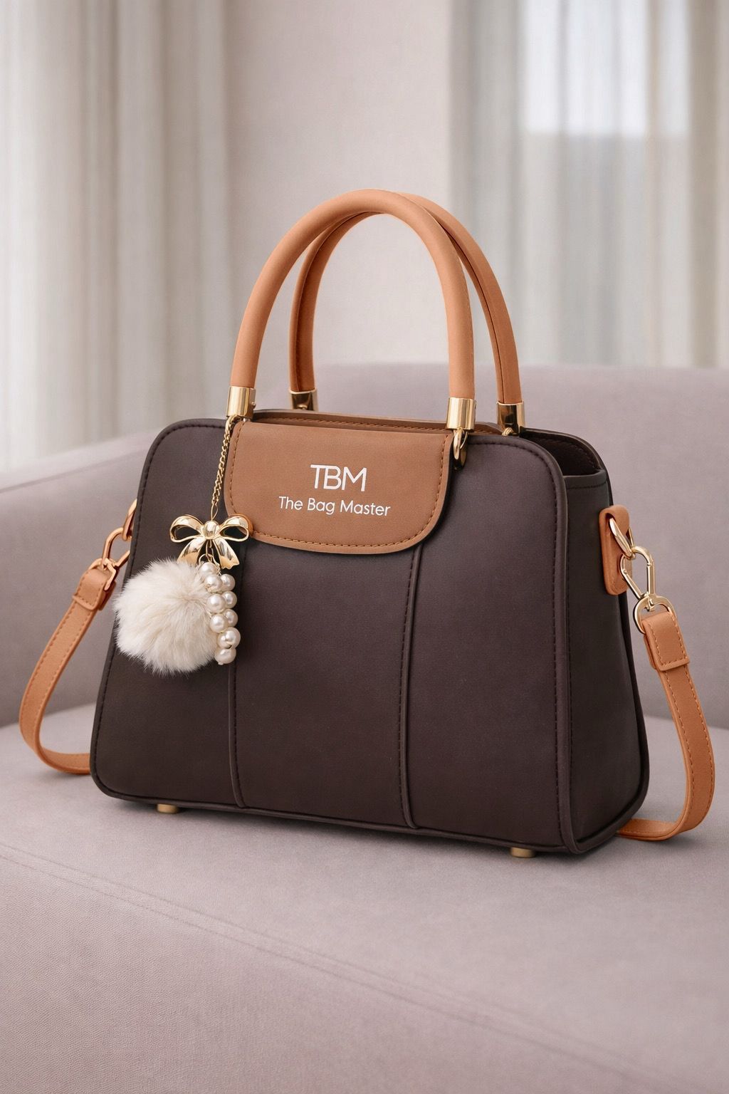 TBM The Bag Master Luxury Handbag – Elegant Two-Tone Designer Tote for Women