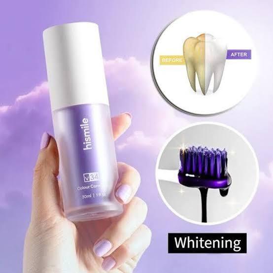 Hismile v34 purple whitening tooth paste (Guaranteed Result)