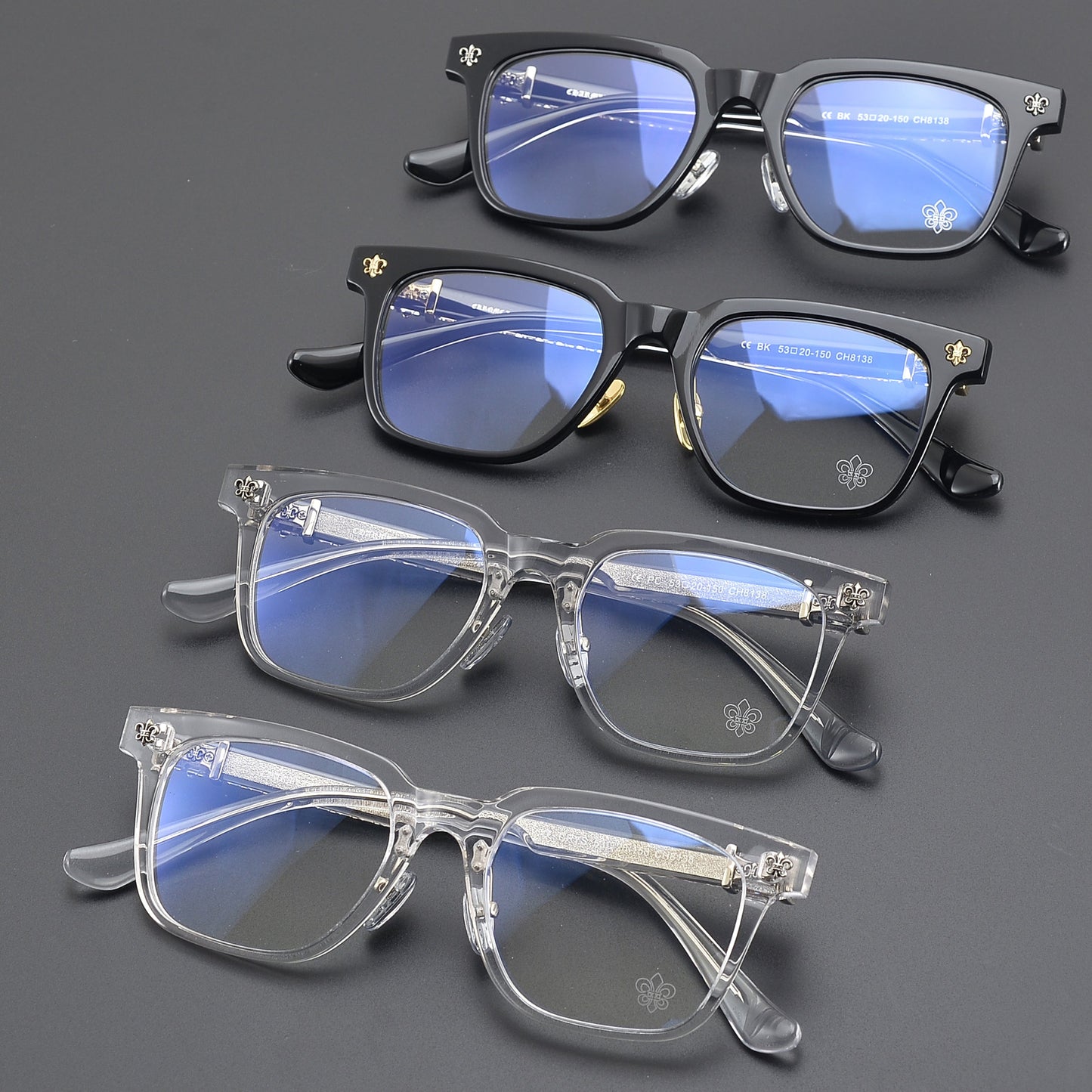 Unisex Rimless UV Crystal Chrome Glasses