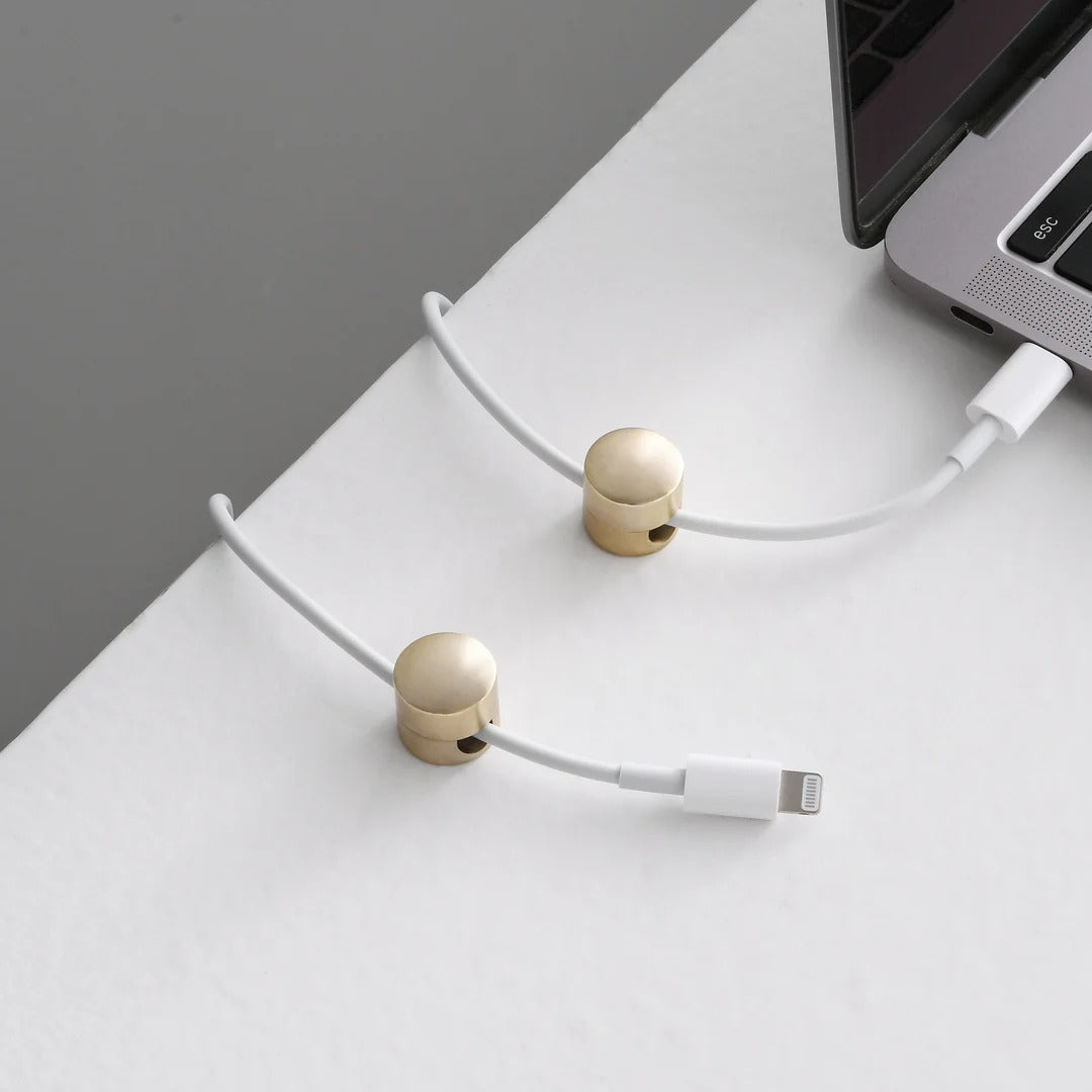 Matte Brass Wire Cord Organizer Clips
