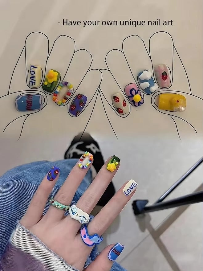 GlamGlitz Dual-Tip Nail Art Glitter Pen Set