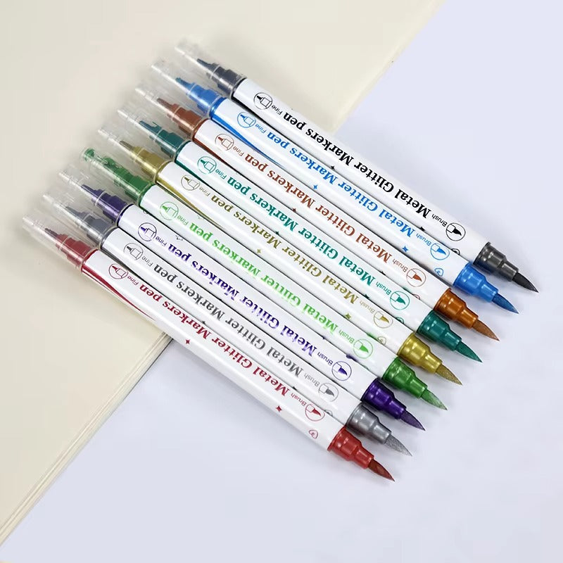 GlamGlitz Dual-Tip Nail Art Glitter Pen Set