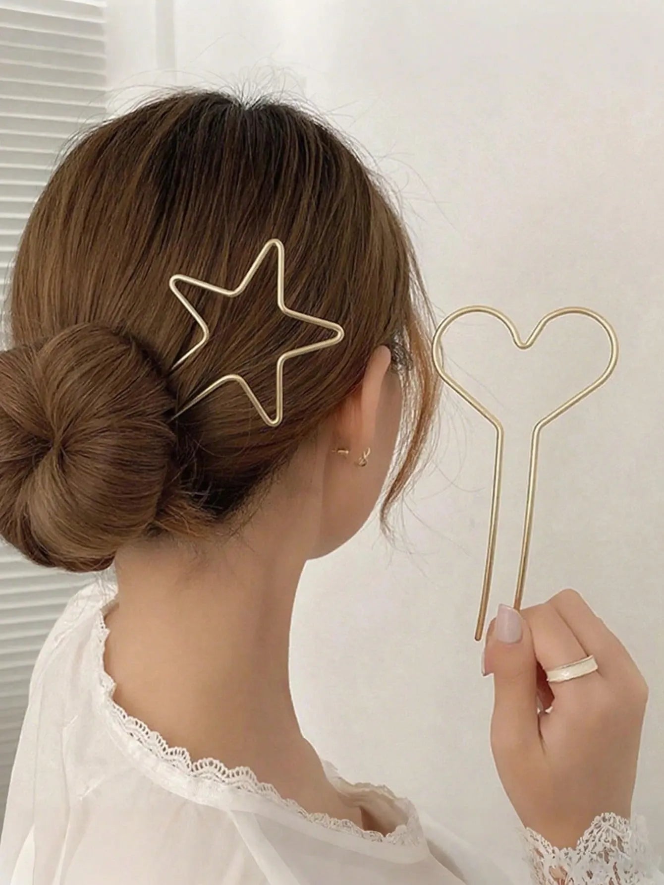 Minimalist Star & Heart Metal Hair Clips