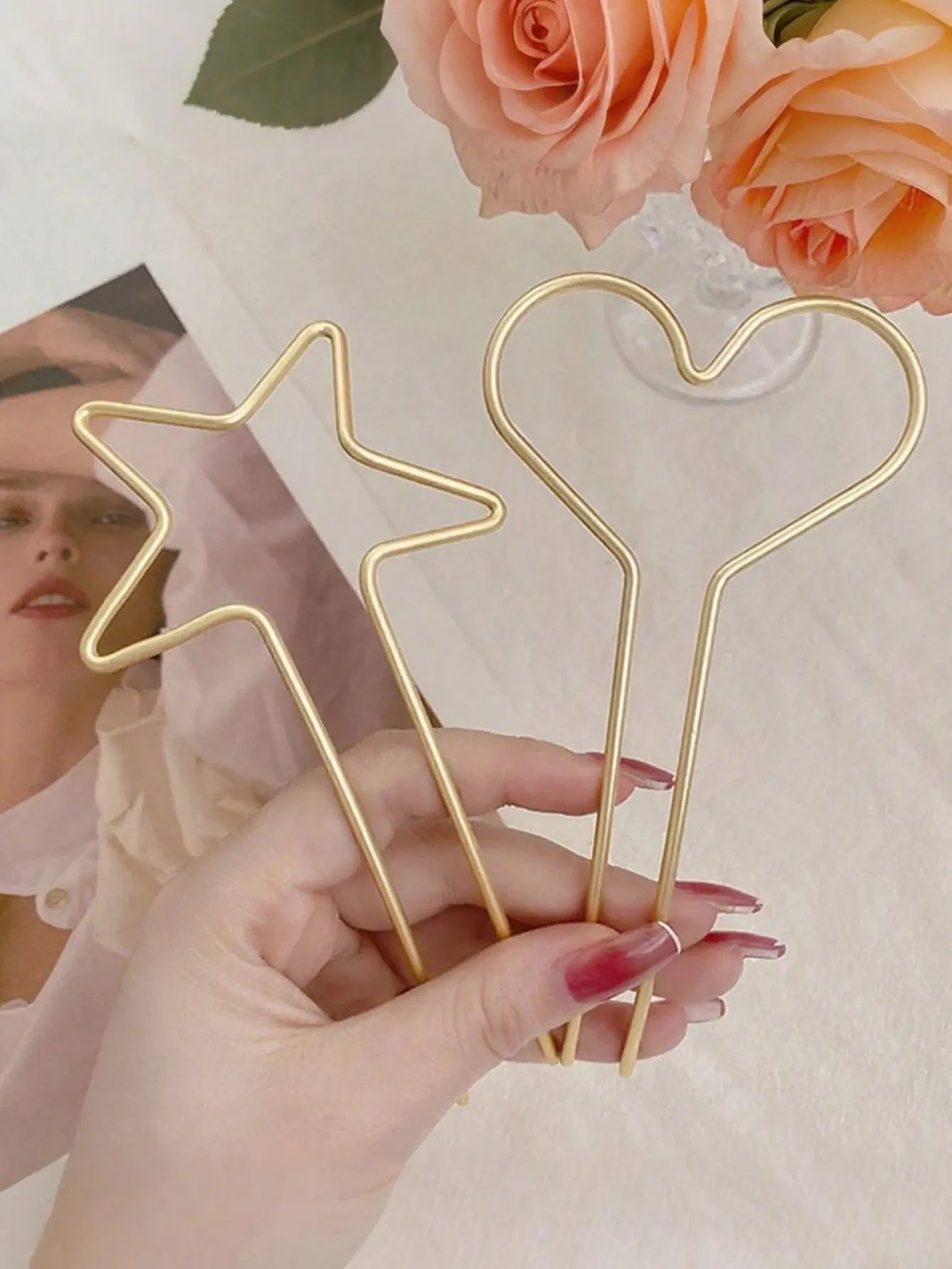 Minimalist Star & Heart Metal Hair Clips